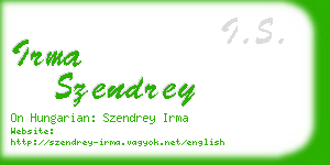 irma szendrey business card